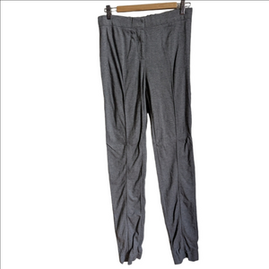 AKRIS PUNTO Grey Stretchy Minimalist Contemporary Long Ruched Pants Size 10